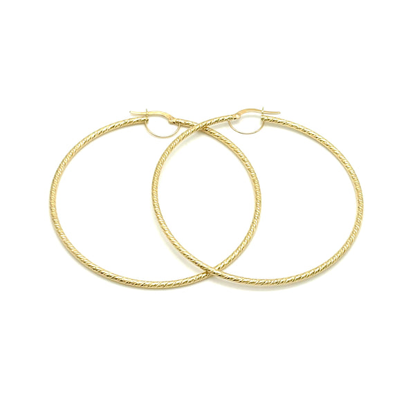 18K GOLD SASSARI LARGE HOOP EARRINGS - HANDMADE IN ITALY