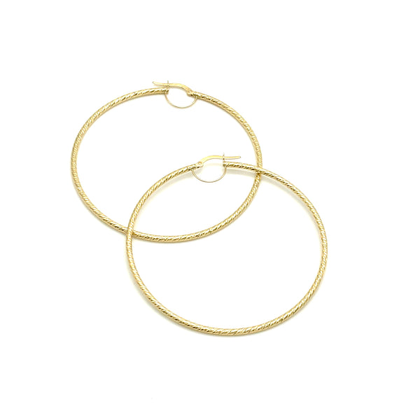 18K GOLD SASSARI LARGE HOOP EARRINGS - HANDMADE IN ITALY