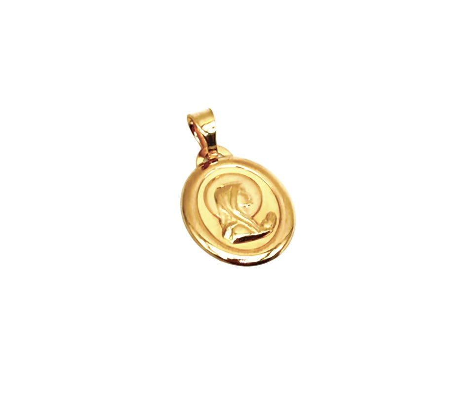 18K GOLD OVAL SANTA MARIA PENDANT - HANDMADE IN ITALY