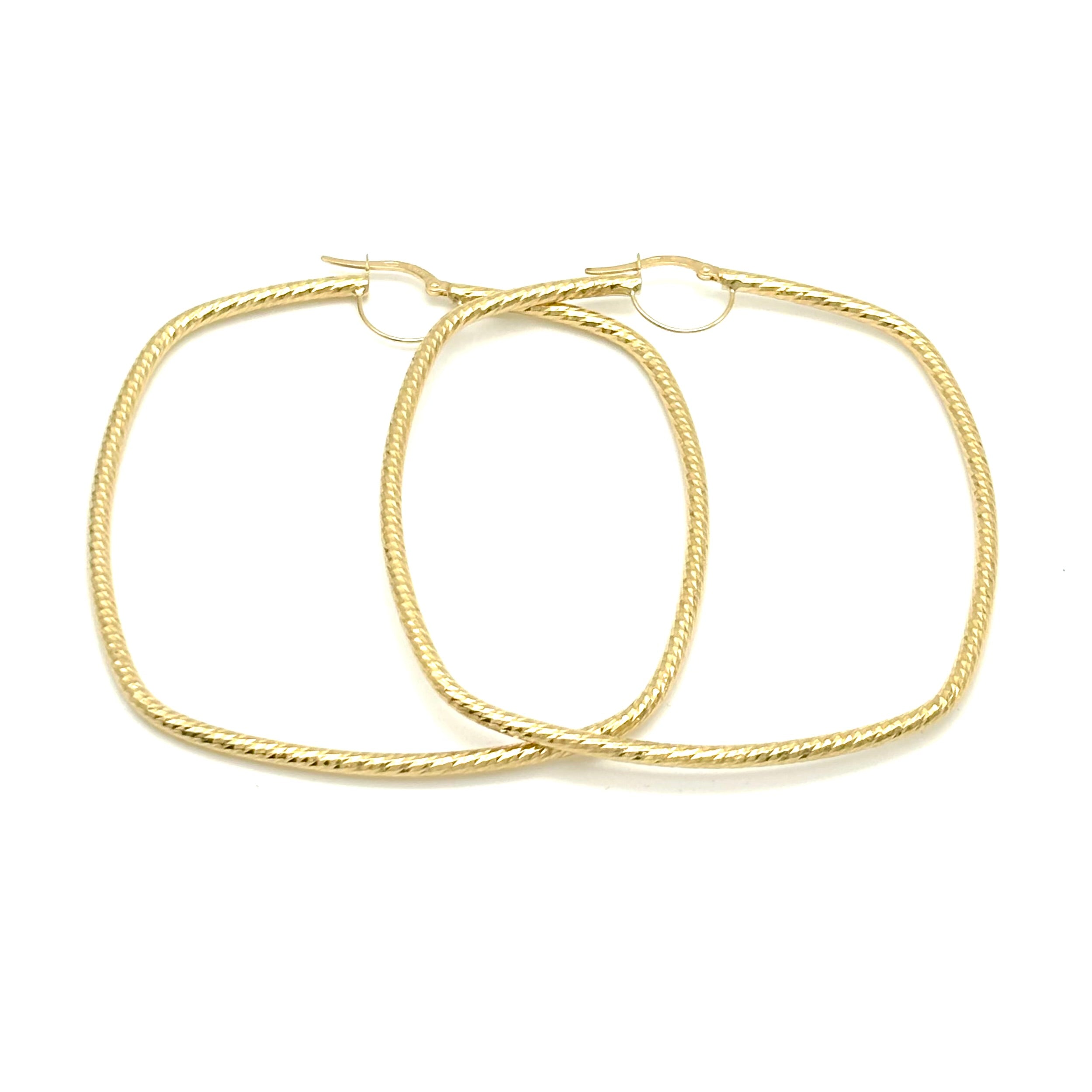 18K GOLD POSILLIPO LARGE HOOP EARRINGS - HANDMADE IN ITALY