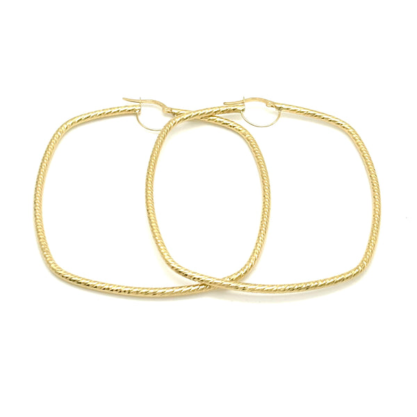 18K GOLD POSILLIPO LARGE HOOP EARRINGS - HANDMADE IN ITALY