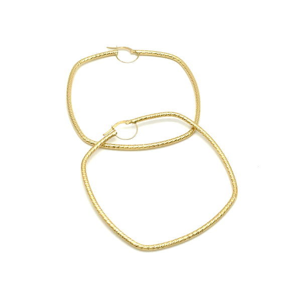 18K GOLD POSILLIPO LARGE HOOP EARRINGS - HANDMADE IN ITALY