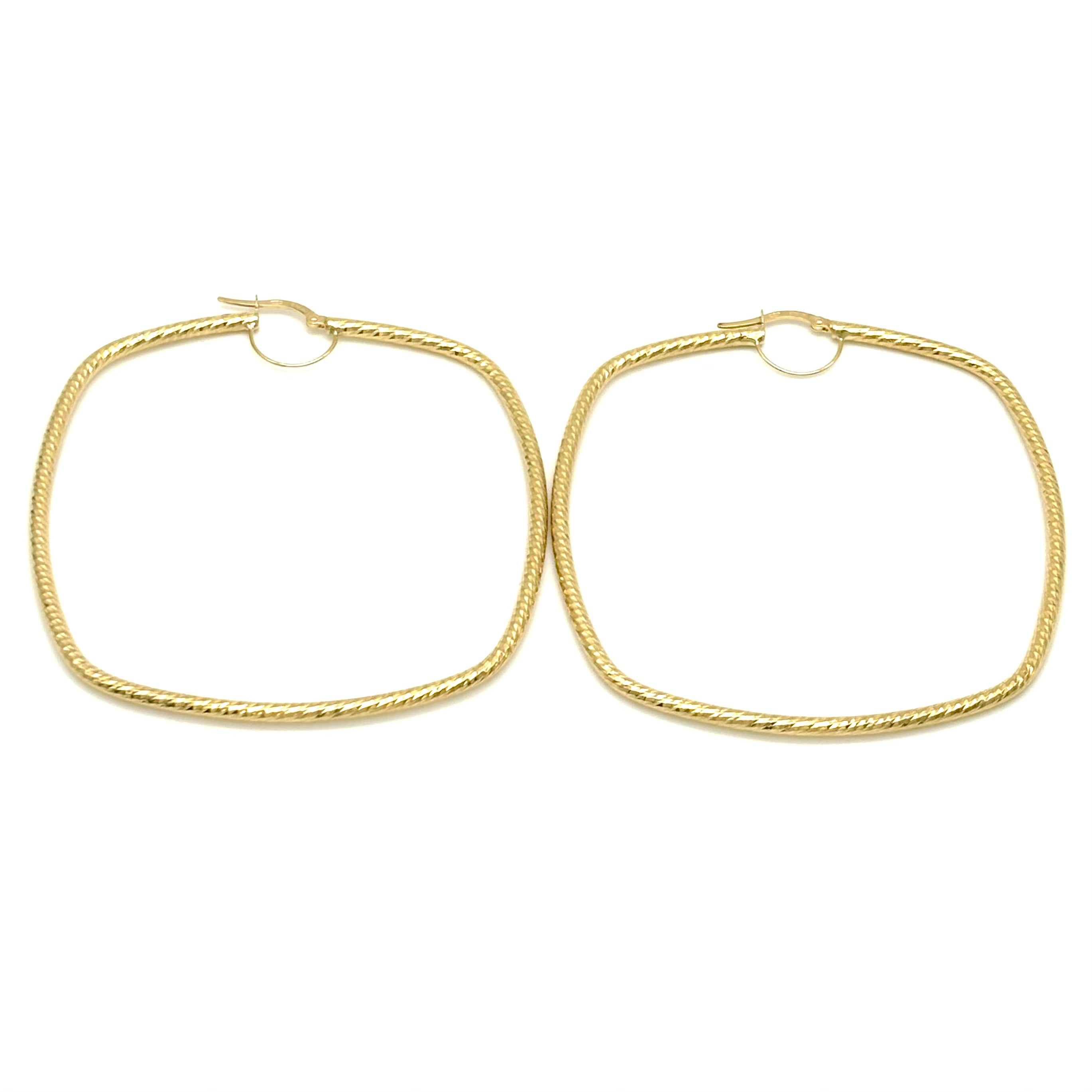 18K GOLD POSILLIPO LARGE HOOP EARRINGS - HANDMADE IN ITALY