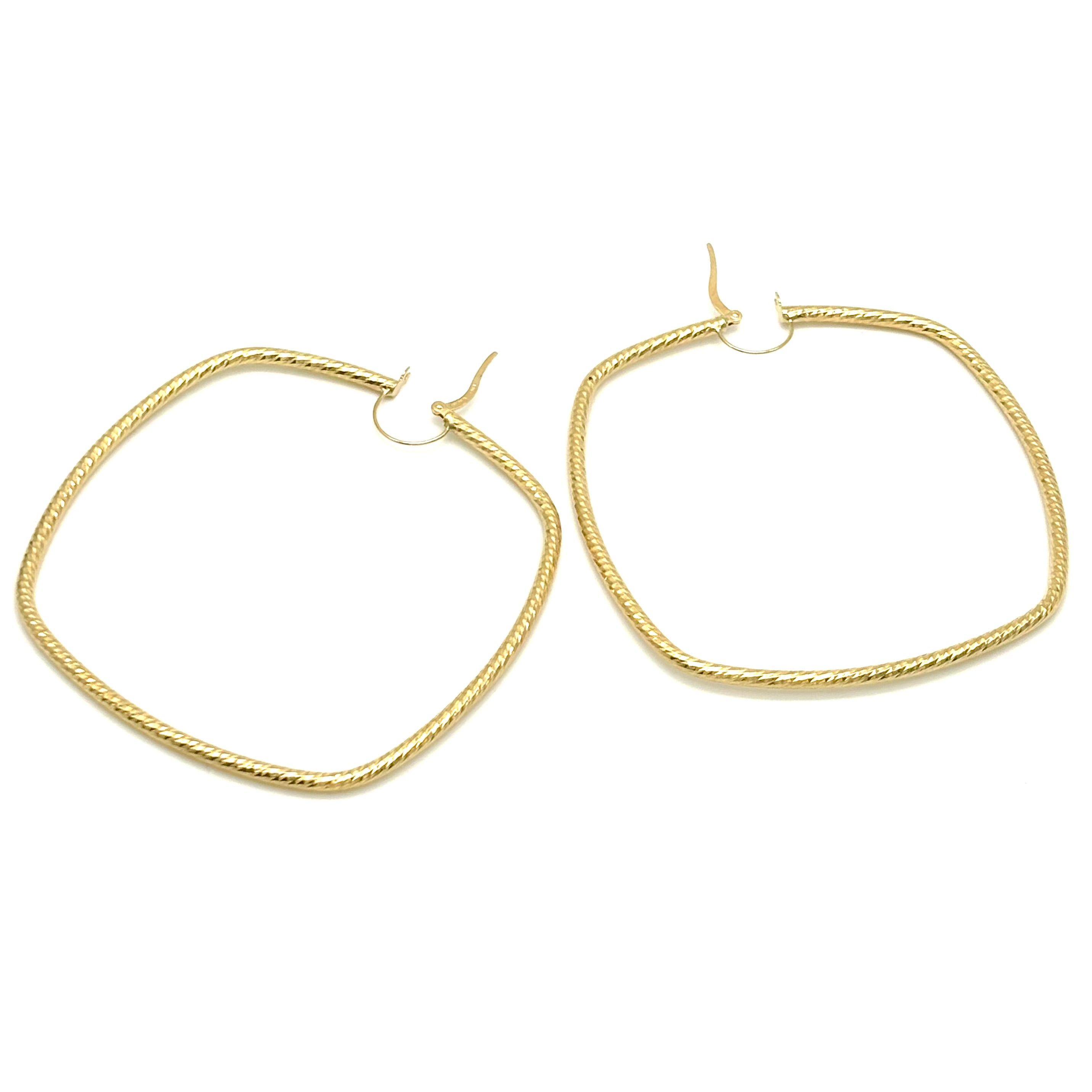 18K GOLD POSILLIPO LARGE HOOP EARRINGS - HANDMADE IN ITALY