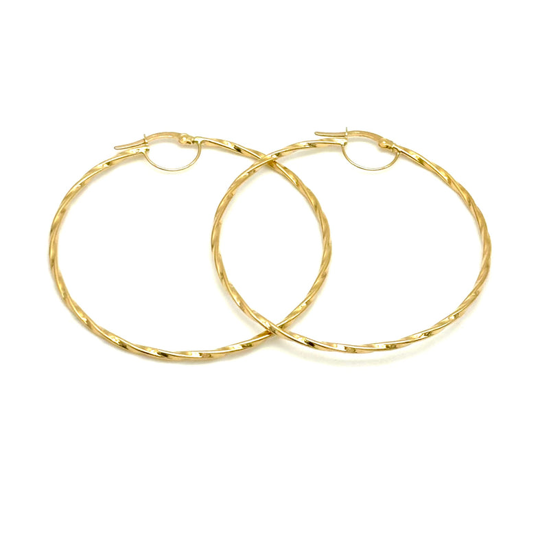 18K GOLD HOOP EARRINGS - HANDMADE IN ITALY