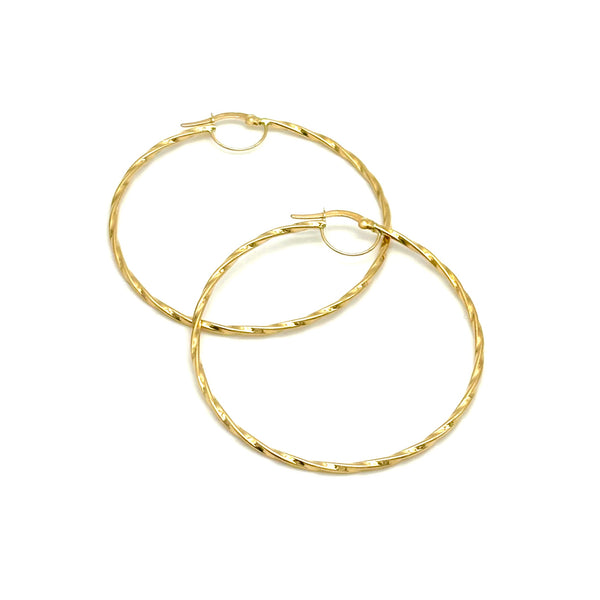 18K GOLD HOOP EARRINGS - HANDMADE IN ITALY