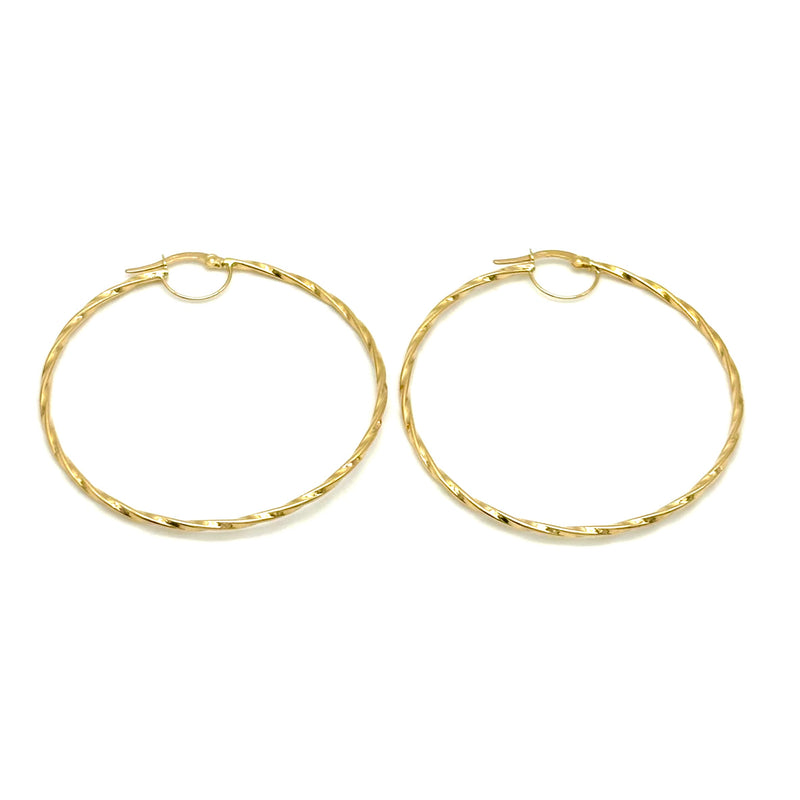 18K GOLD HOOP EARRINGS - HANDMADE IN ITALY