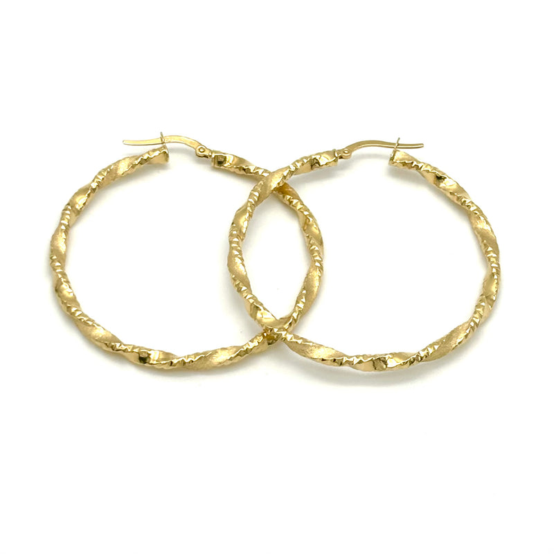 18K GOLD VENERE HOOP EARRINGS - HANDMADE IN ITALY