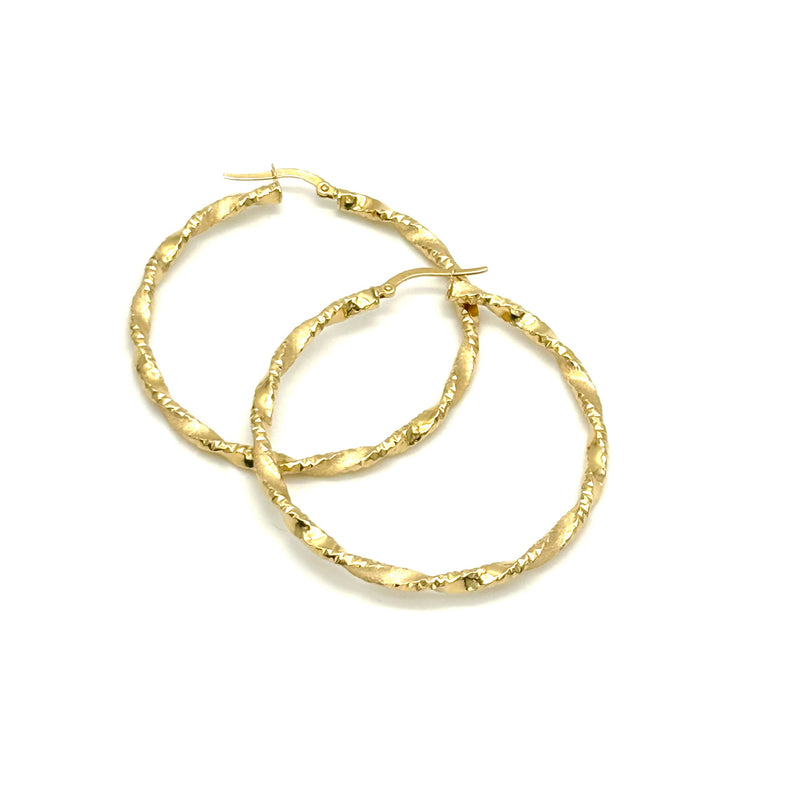 18K GOLD VENERE HOOP EARRINGS - HANDMADE IN ITALY