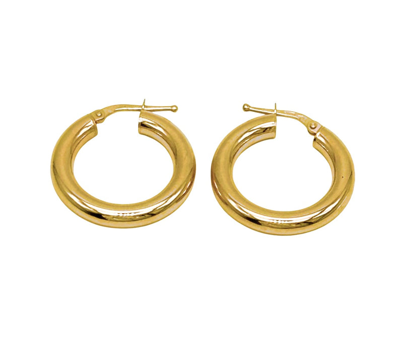 18K GOLD GINA HOOP EARRINGS - HANDMADE IN ITALY