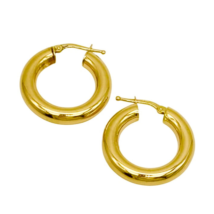 18K GOLD ALESSIA HOOP EARRINGS - HANDMADE IN ITALY