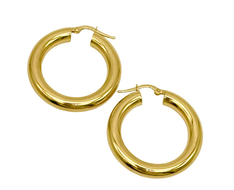 18K GOLD BIANCA HOOP EARRINGS - HANDMADE IN ITALY