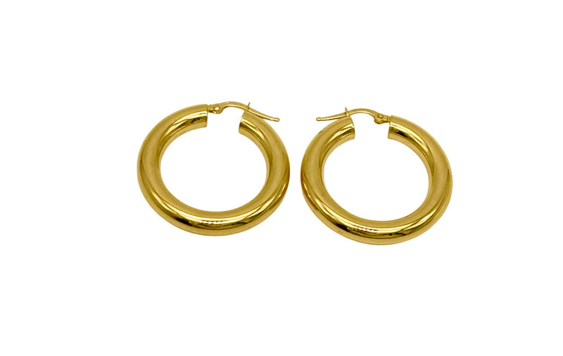 18K GOLD BIANCA HOOP EARRINGS - HANDMADE IN ITALY