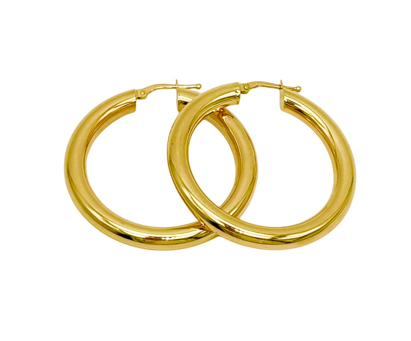 18K GOLD FABIOLA HOOP EARRINGS - HANDMADE IN ITALY