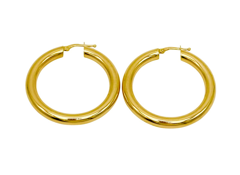 18K GOLD FABIOLA HOOP EARRINGS - HANDMADE IN ITALY