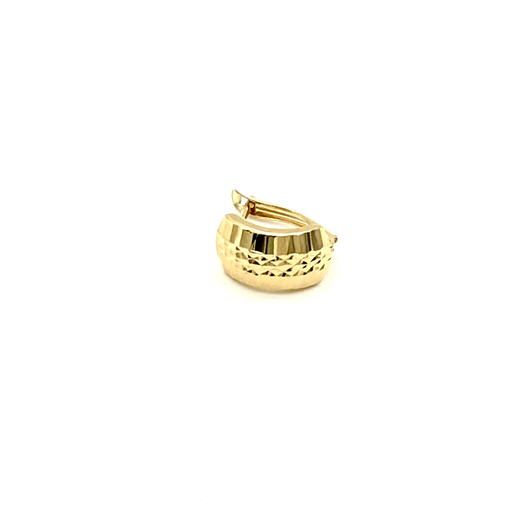 18K GOLD GARDENIA LATCH BACK HOOP EARRINGS - HANDMADE IN ITALY