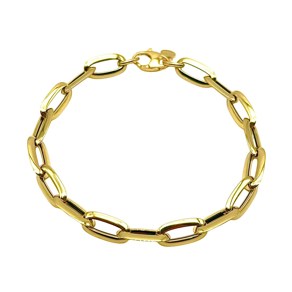 18K GOLD ADELE ROLO CHAIN BRACELET - HANDMADE IN ITALY