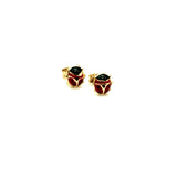 18K GOLD LADYBUG STUD EARRINGS - HANDMADE IN ITALY