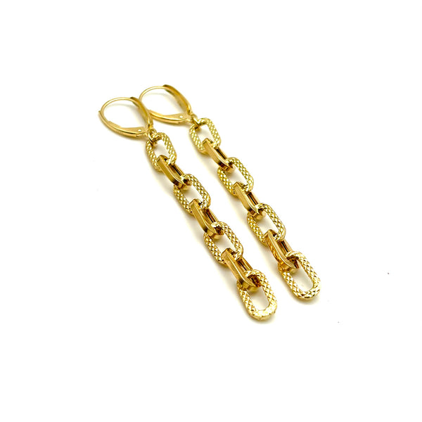 18K GOLD MANTELLO DROP EARRINGS - HANDMADE IN ITALY