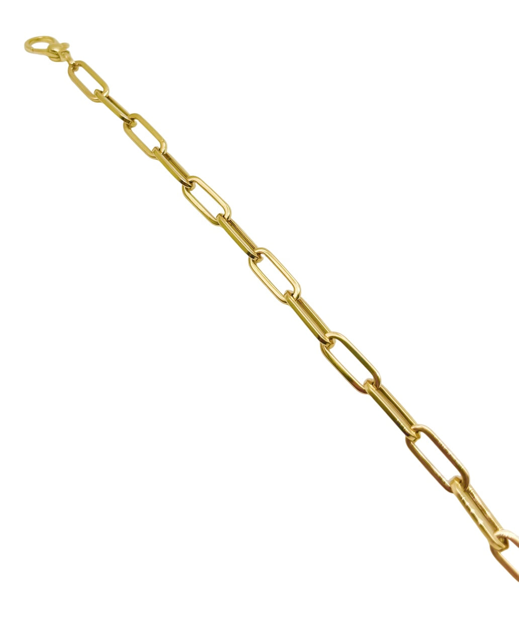 18K GOLD PAPER CLIP CHAIN BRACELET - HANDMADE IN ITALY