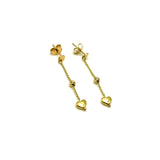 18K GOLD CUORE DROP EARRINGS - HANDMADE IN ITALY