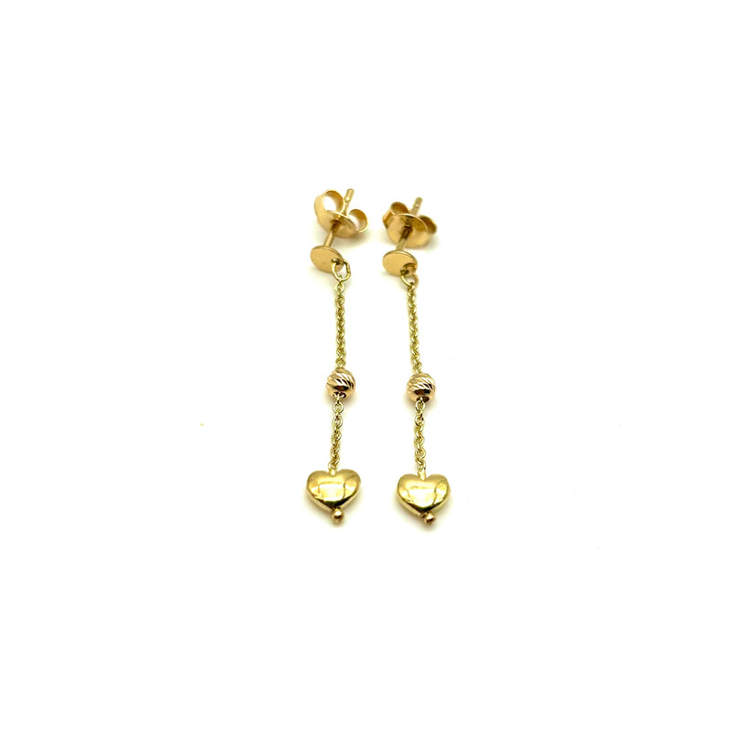 18K GOLD CUORE DROP EARRINGS - HANDMADE IN ITALY