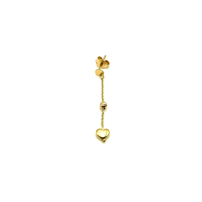 18K GOLD CUORE DROP EARRINGS - HANDMADE IN ITALY