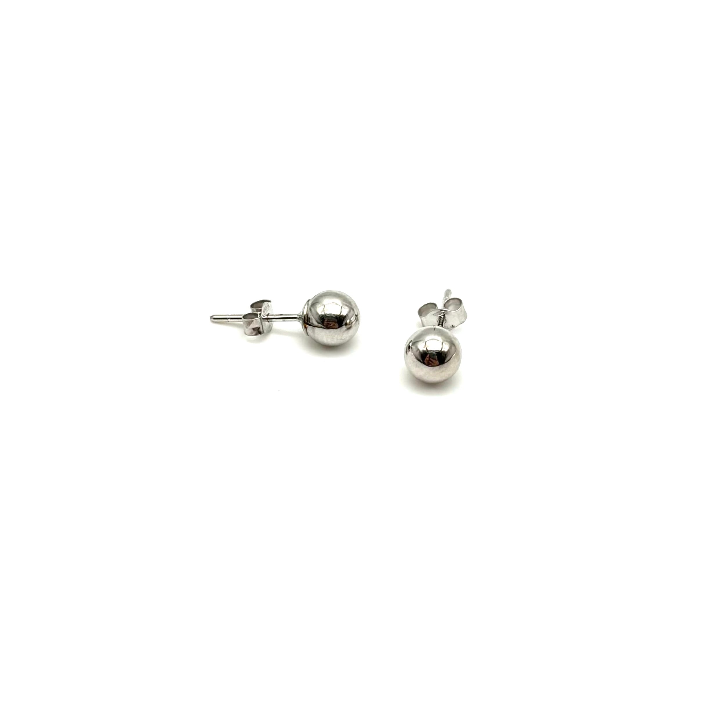 18K GOLD SPHERE STUD EARRINGS - HANDMADE IN ITALY