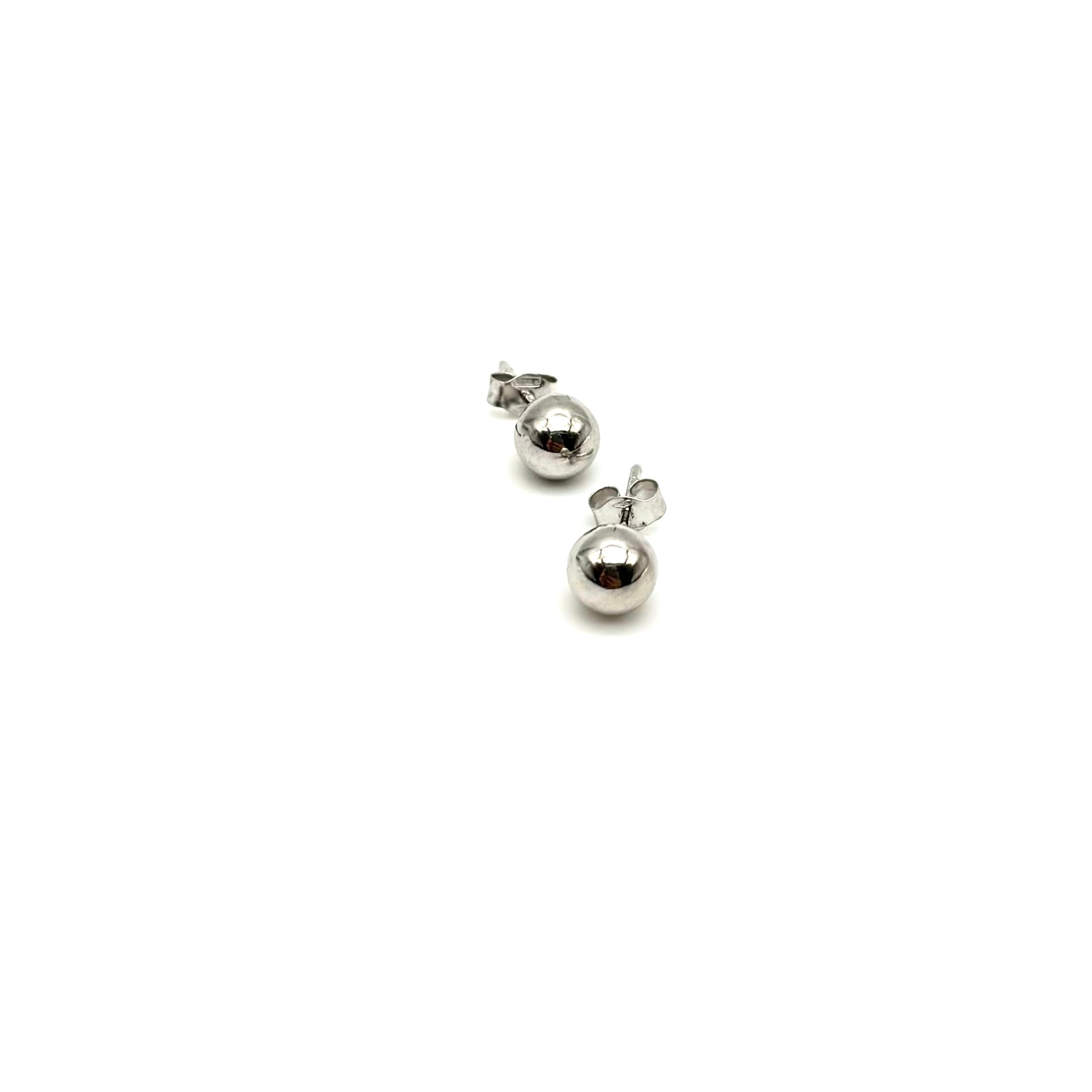 18K GOLD SPHERE STUD EARRINGS - HANDMADE IN ITALY