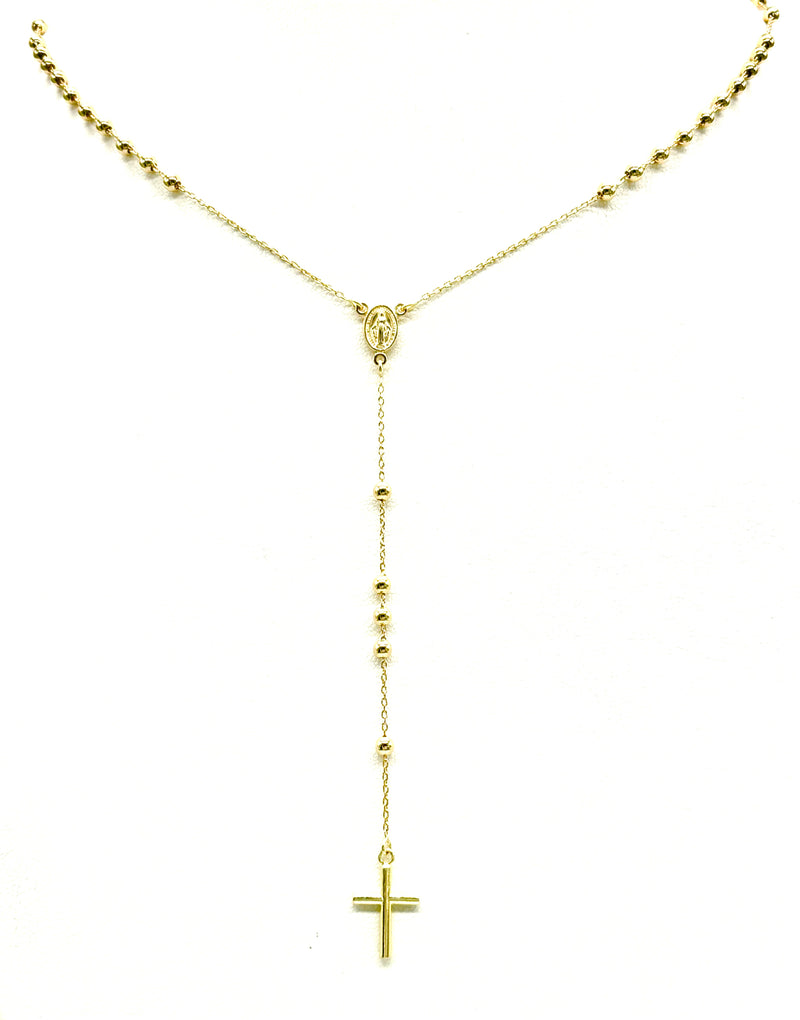 18K GOLD MALVONE ROSARY NECKLACE - HANDMADE IN ITALY