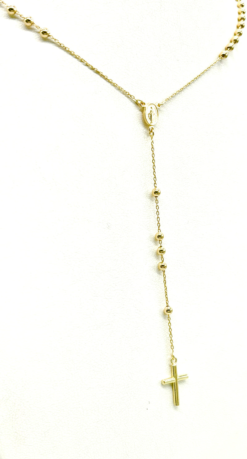 18K GOLD MALVONE ROSARY NECKLACE - HANDMADE IN ITALY