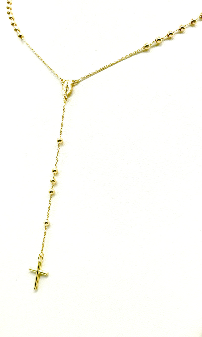 18K GOLD MALVONE ROSARY NECKLACE - HANDMADE IN ITALY