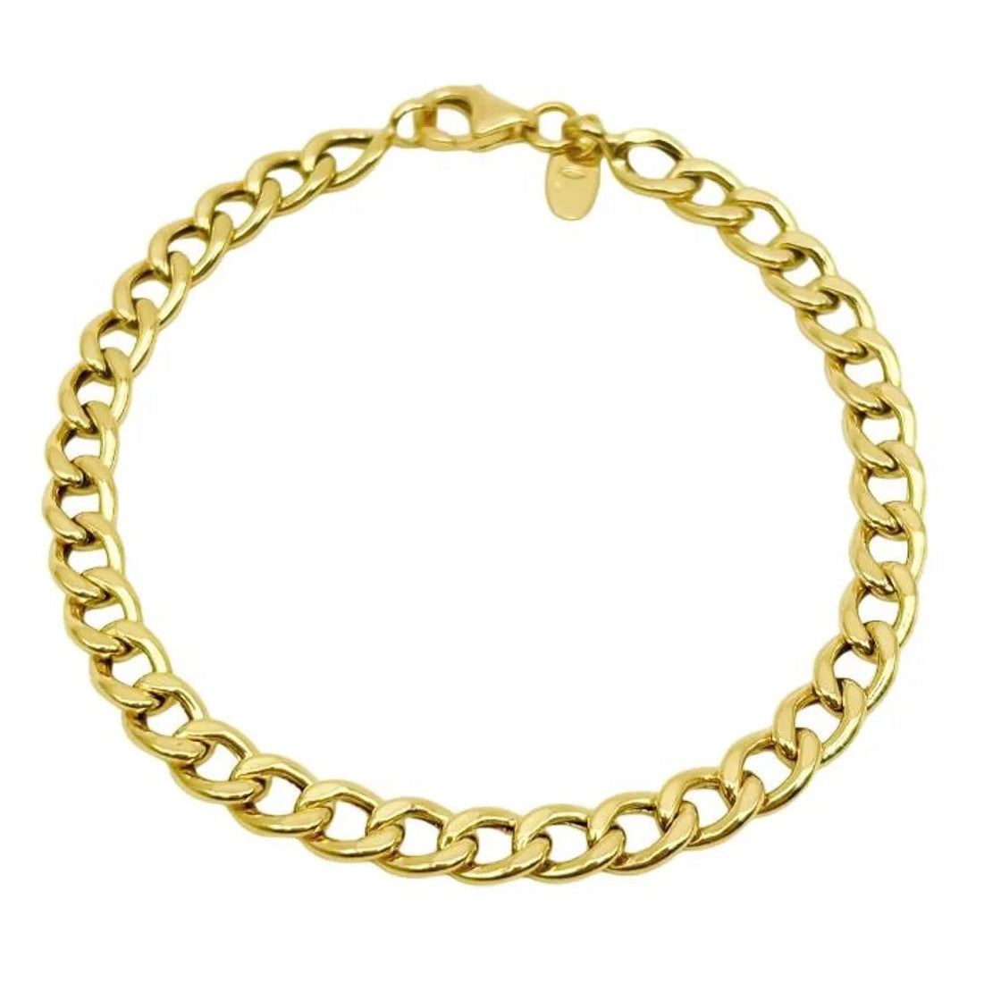 18K GOLD TAORMINA CUBAN CHAIN BRACELET - HANDMADE IN ITALY