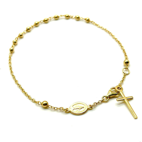 18K GOLD ROSARY BRACELET - HANDMADE IN ITALY