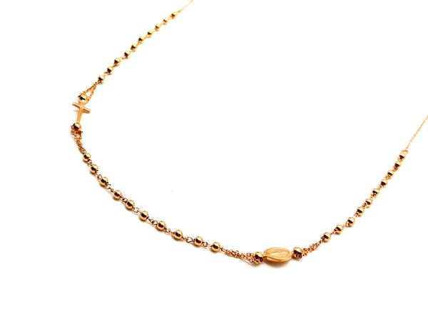 18K GOLD ROSARY NECKLACE - HANDMADE IN ITALY