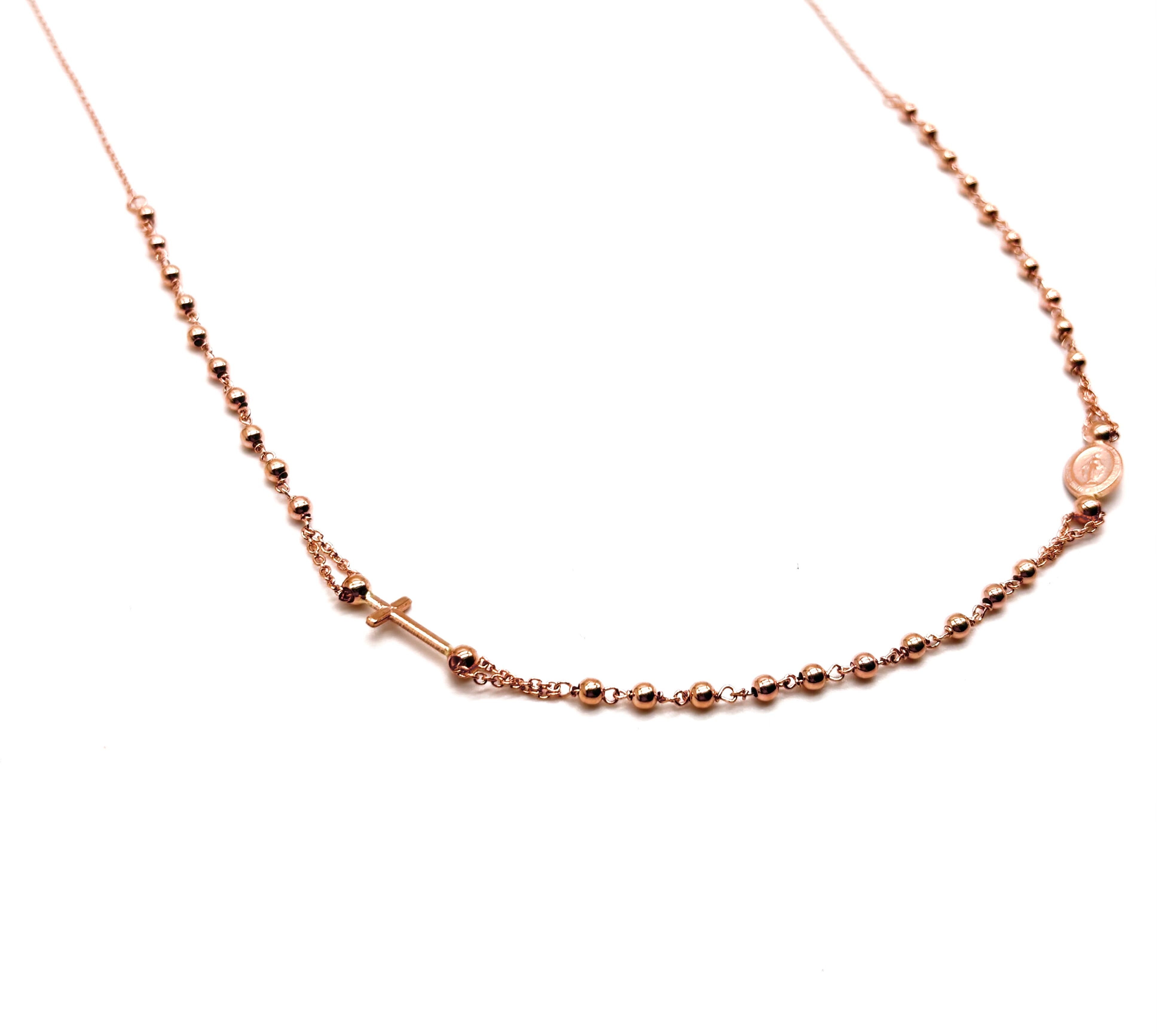 18K GOLD ROSARY NECKLACE - HANDMADE IN ITALY