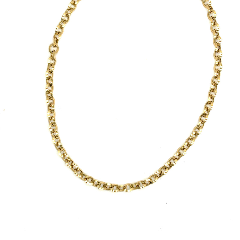 18K GOLD ROLO CHAIN NECKLACE - HANDMADE IN ITALY