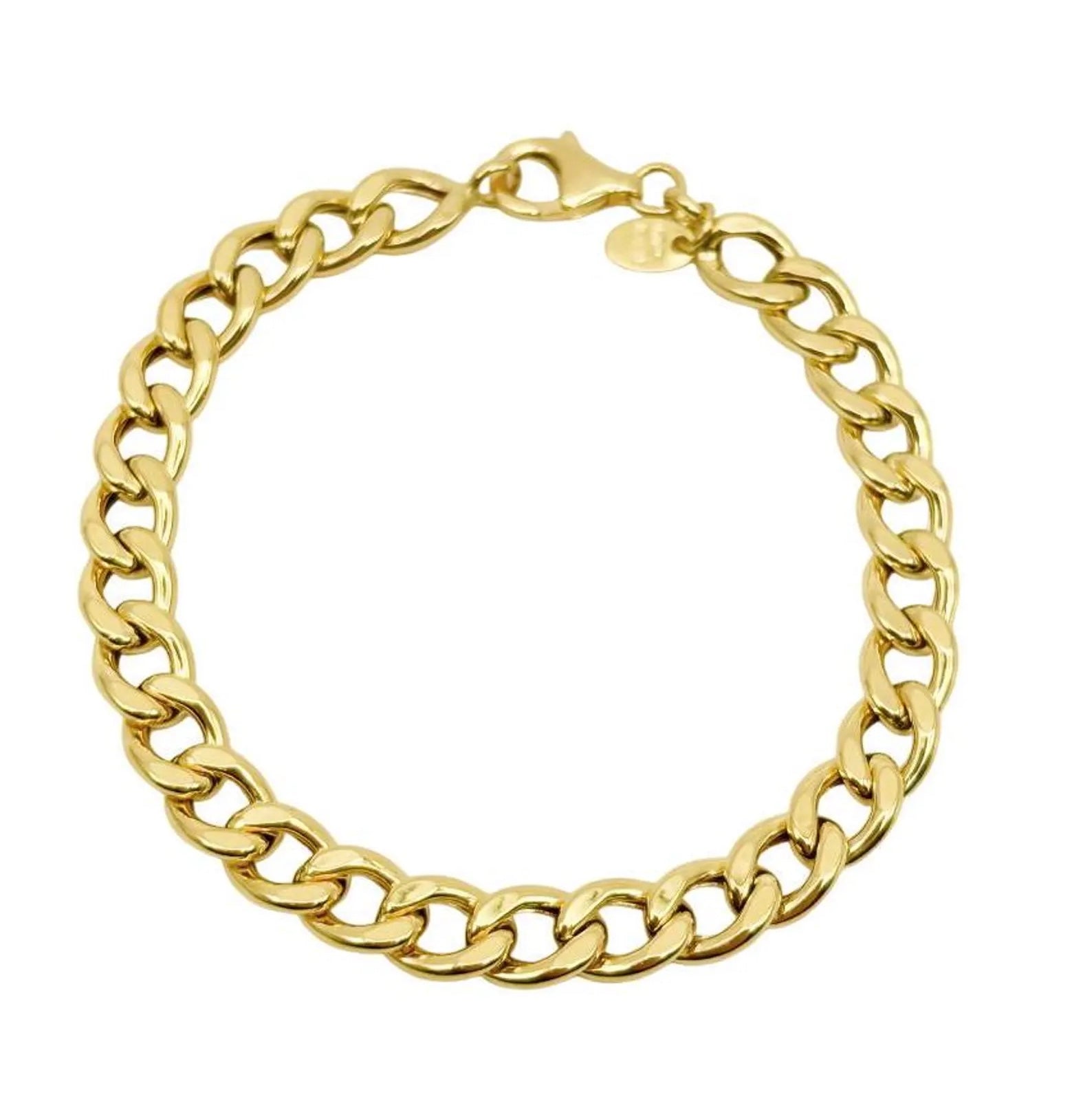 18K GOLD SESTRIERE CUBAN CHAIN BRACELET - HANDMADE IN ITALY