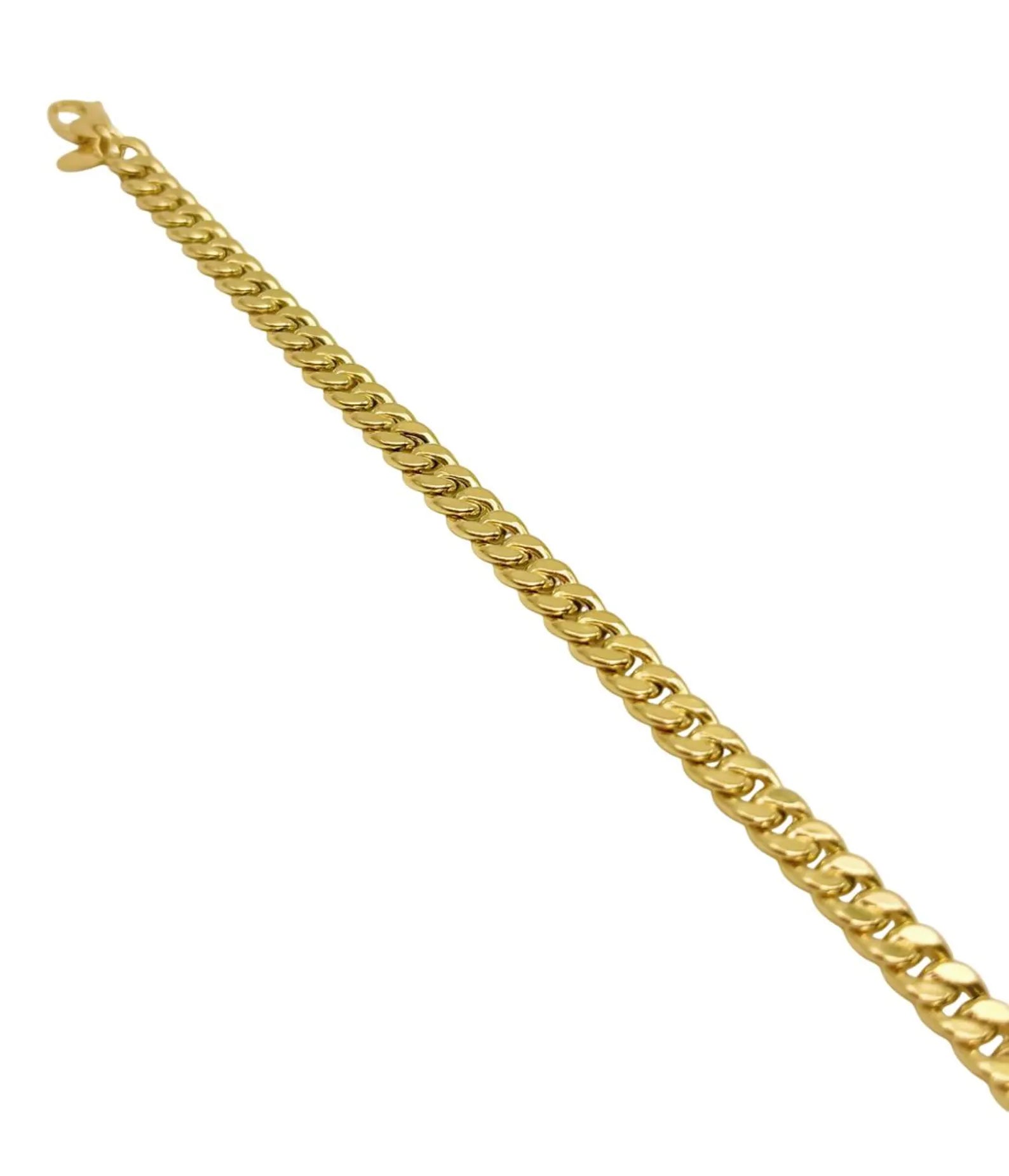 18K GOLD ABETONE CUBAN CHAIN BRACELET - HANDMADE IN ITALY
