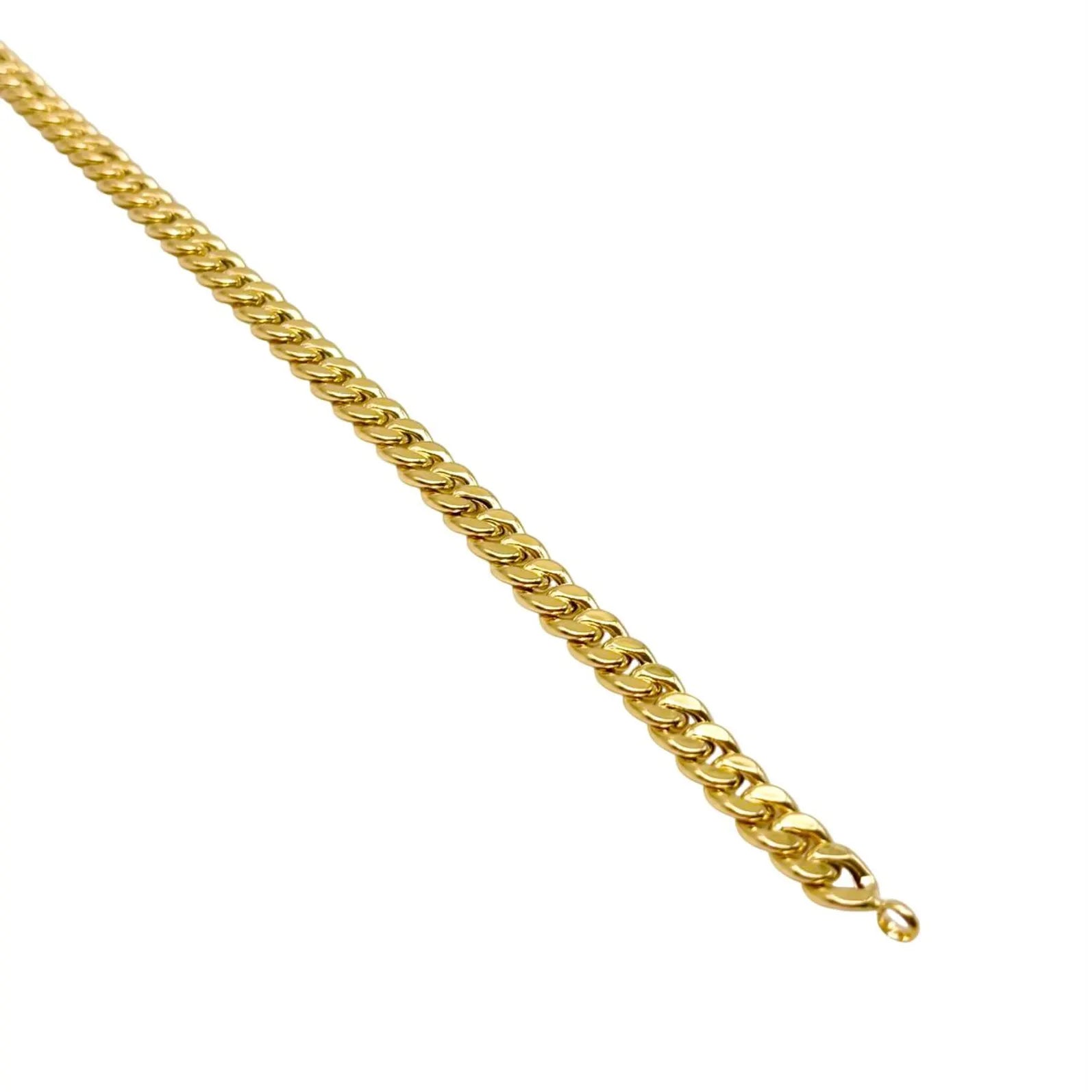 18K GOLD ABETONE CUBAN CHAIN BRACELET - HANDMADE IN ITALY