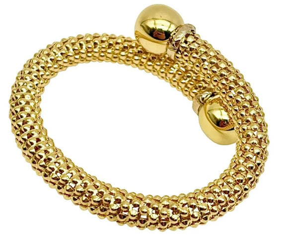 18K GOLD BANGLE BRACELET - HANDMADE IN ITALY