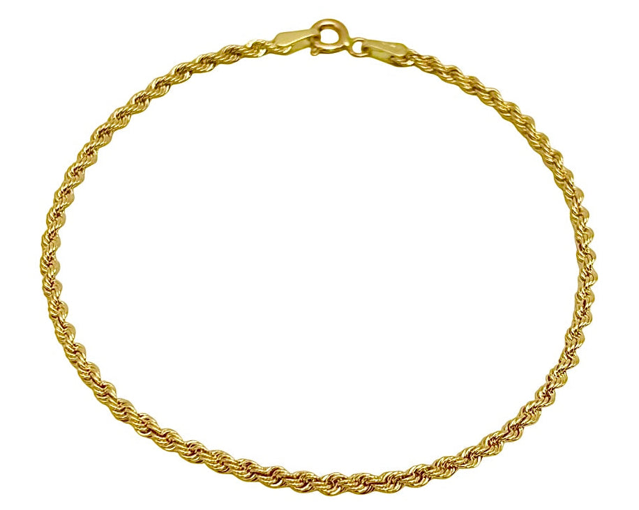 18K GOLD ROPE CHAIN BRACELET - HANDMADE IN ITALY