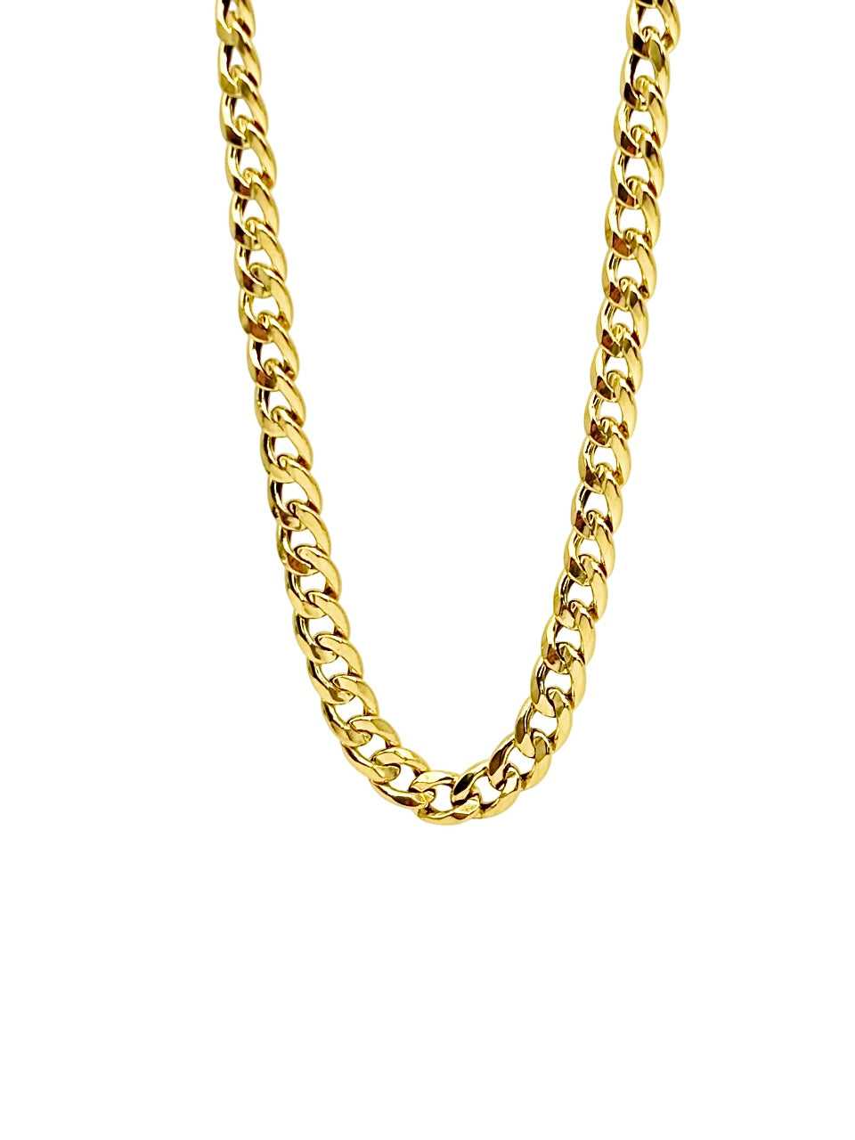 18K GOLD CAPRERA CUBAN CHAIN NECKLACE - HANDMADE IN ITALY
