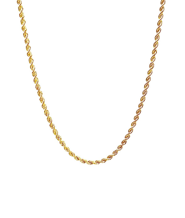 18k yellow gold rope chain front view