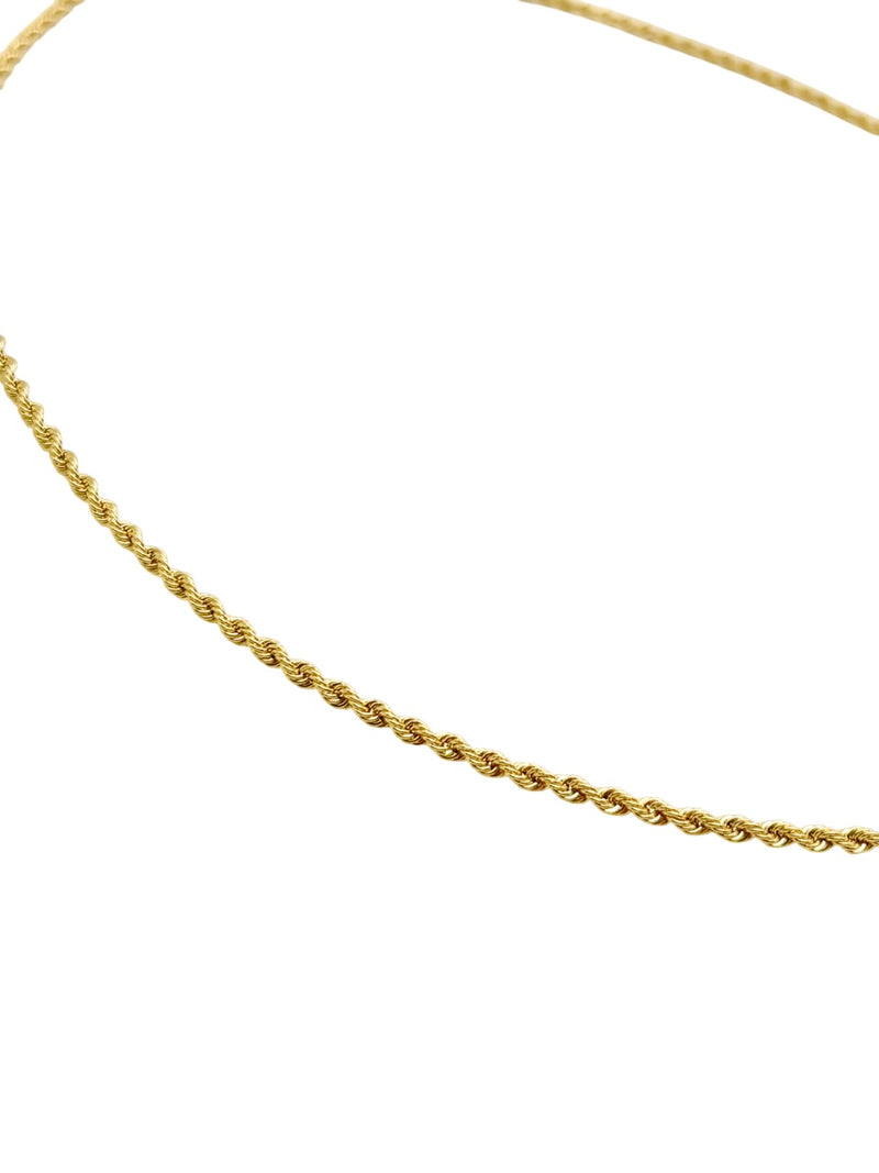 18k yellow gold rope chain right side