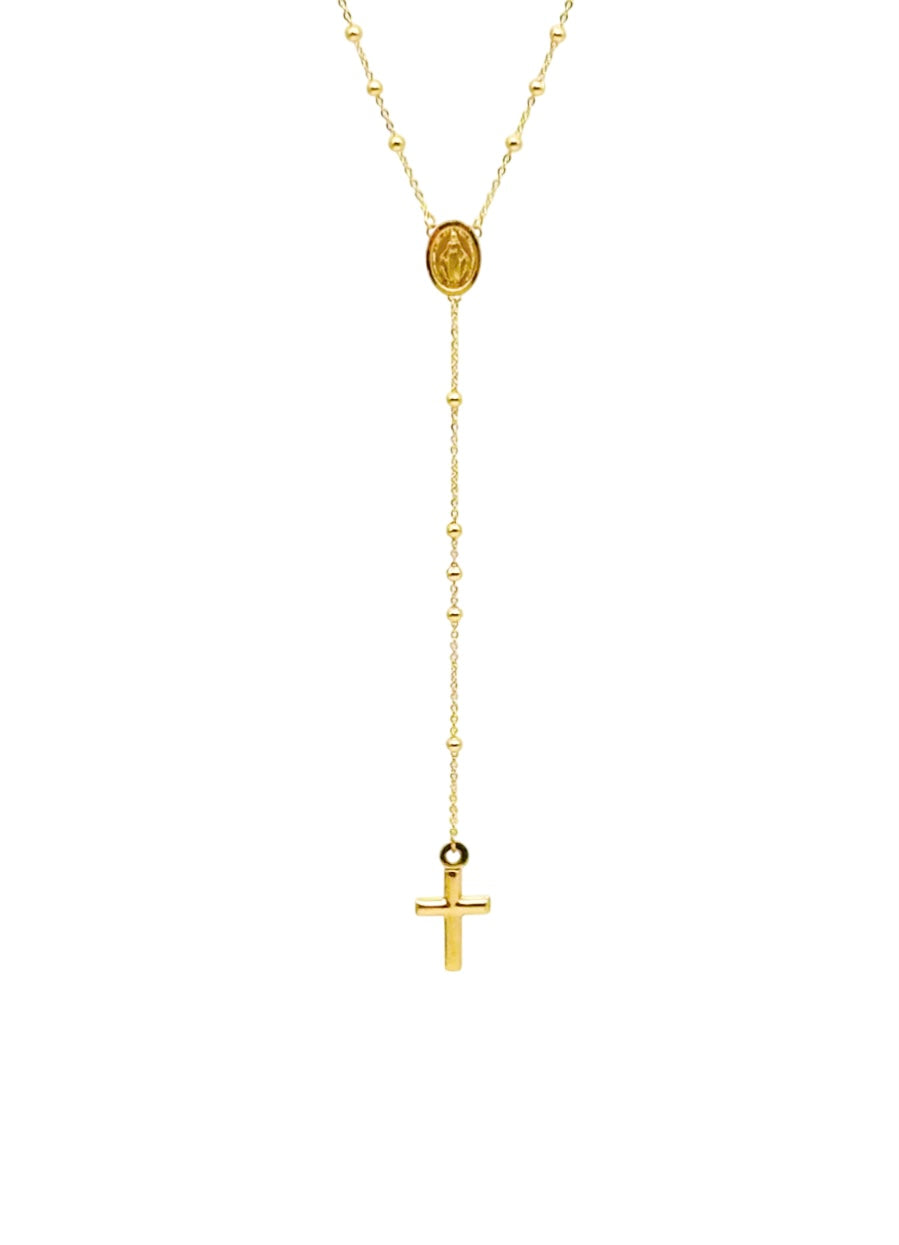 18K GOLD ROSARY NECKLACE - HANDMADE IN ITALY