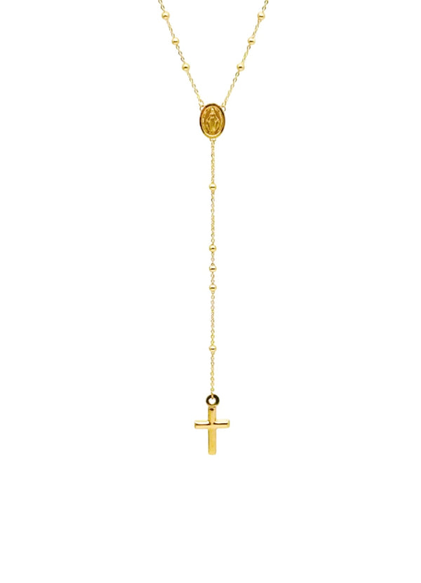 18K GOLD ROSARY NECKLACE - HANDMADE IN ITALY
