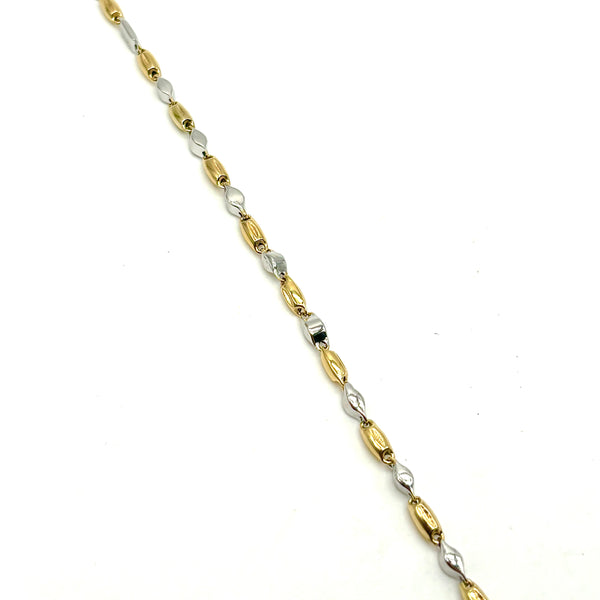 18K GOLD BARREL CHAIN BRACELET - HANDMADE IN ITALY