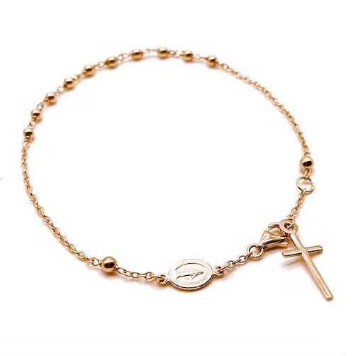 18K GOLD ROSARY BRACELET - HANDMADE IN ITALY