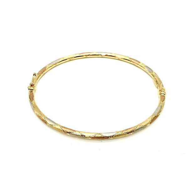 18K GOLD BANGLE BRACELET - HANDMADE IN ITALY